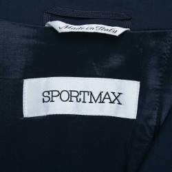 Pre Owned Sportmax Navy Blue Wool Blend Skirt Suit M