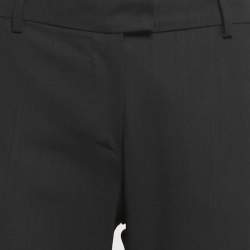Pre Owned Sportmax Black Wool Straight Leg Trousers M