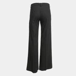 Pre Owned Sportmax Black Wool Straight Leg Trousers M