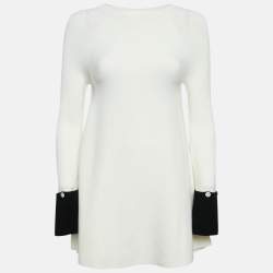 Pre Owned Sportmax Monochrome Knit A-Line Mini Dress S