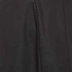 Pre Owned Sportmax Black Gabardine Pleated Midi Skirt L