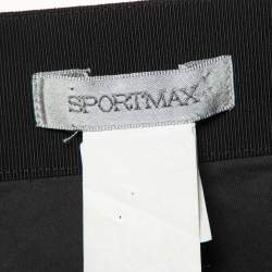 Pre Owned Sportmax Black Gabardine Pleated Midi Skirt L