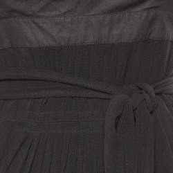 Pre Owned Sportmax Black Cotton Halter Neck Maxi Wrap Dress M