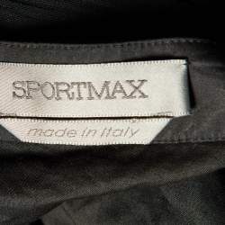 Pre Owned Sportmax Black Cotton Halter Neck Maxi Wrap Dress M