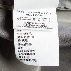 Pre Owned Sportmax Grey Wool Blend Trim Detail Cropped Blazer S