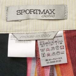 Sportmax Multicolor Striped Cotton Wide-Leg Pants XS