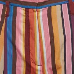 Sportmax Multicolor Striped Cotton Wide-Leg Pants XS
