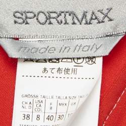 Pre Owned Sportmax Red Crepe Asymmetric Long Dress M
