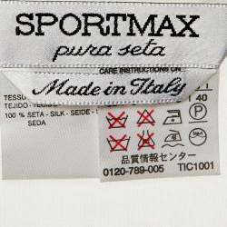 Pre Owned Sportmax White Organza Silk Sheer Cardigan S