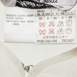 Pre Owned Sportmax White Organza Silk Sheer Cardigan S