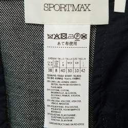 Pre Owned Sportmax Blue Linen Blend Trousers M