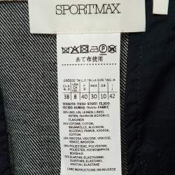 Pre Owned Sportmax Blue Linen Blend Trousers M