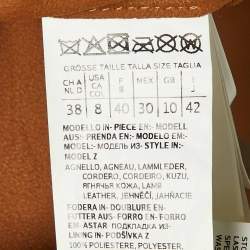 Sportmax Brown Flared Leather Jacket M
