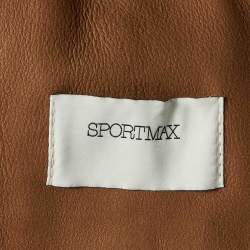 Sportmax Brown Flared Leather Jacket M