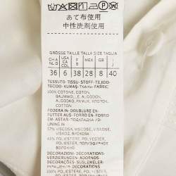 Pre Owned Sportmax White Cotton Pintuck Detail Dress Midi S