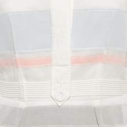 Pre Owned Sportmax White Cotton Pintuck Detail Dress Midi S