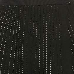 Sportmax Black Knit Pleated Mini Skirt S