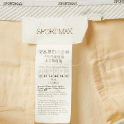 SportsMax Off-White Cotton Wide-Leg Trousers L