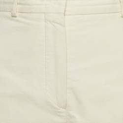 SportsMax Off-White Cotton Wide-Leg Trousers L