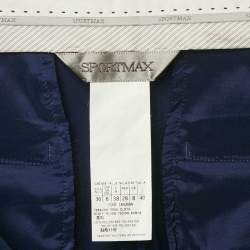Sportmax Blue Crepe Pleated Trousers S
