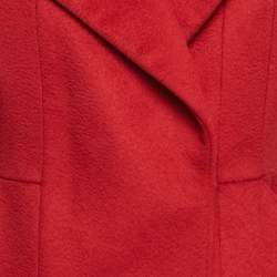 Sportmax Red Wool Felt Mid-Length Coat S