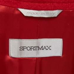 Sportmax Red Wool Felt Mid-Length Coat S