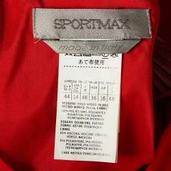 Pre Owned Sportmax Red Colorblock Crepe Pleated Midi Dress L
