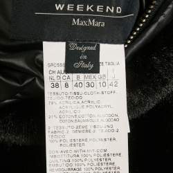 Pre Owned Sportmax Black Faux Fur Reversible Hooded Jacket M