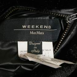 Pre Owned Sportmax Black Faux Fur Reversible Hooded Jacket M