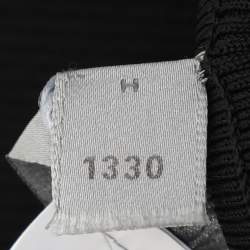 Pre Owned Sportmax Blue/Black Stretch Crepe Knit Midi Dress M