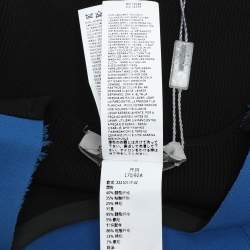 Pre Owned Sportmax Blue/Black Stretch Crepe Knit Midi Dress M