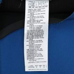 Pre Owned Sportmax Blue/Black Stretch Crepe Knit Midi Dress M