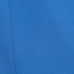 Pre Owned Sportmax Blue/Black Stretch Crepe Knit Midi Dress M