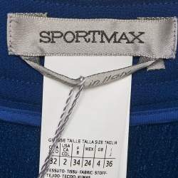 Pre Owned Sportmax Blue Crepe Shoulder Strap Jumpsuit XS