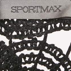 Pre Owned Sportmax Black Lace Elastic Band Trim Top S