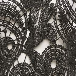 Pre Owned Sportmax Black Lace Elastic Band Trim Top S