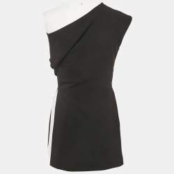 Pre Owned Sportmax Black Stretch Crepe Layered Mini Dress S