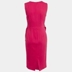 Pre Owned Sportmax Fuchsia Pink Jersey Sleeveless Knee-Length Dress M