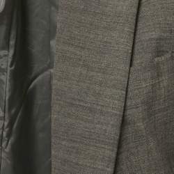 Pre Owned Sportmax Grey Wool Open Front Suit M