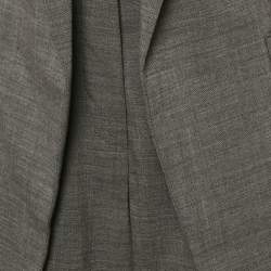 Pre Owned Sportmax Grey Wool Open Front Suit M