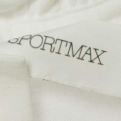 Pre Owned Sportmax White Broderie Anglaise Cotton Ometto Crop Top M