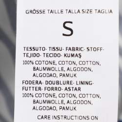 Pre Owned Sportmax Blue/White Animal Print Cotton Drawstring Long Sleeve Tops S