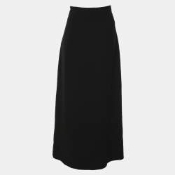Pre Owned Sportmax Black Crepe Maxi Skirt M