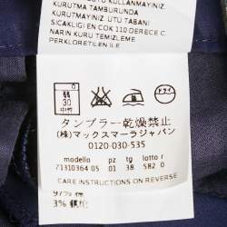 Pre Owned Sportmax Navy Blue Cotton Contrast Side Trim Wide Leg Trousers S