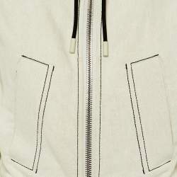 Pre Owned Sportmax Ecru Cotton & Linen Zip Up Jacket S
