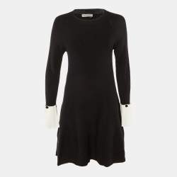 Pre Owned Sportmax Black Knit Flared Mini Dress M