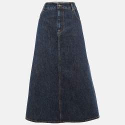Pre Owned Sportmax Blue Denim Long Skirt L
