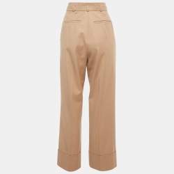 Pre Owned Sportmax Code Pink Gabardine Belted Straight-Leg Pants S
