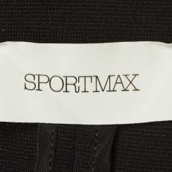 Pre Owned Sportmax Black Wool Zip Up Jacket S