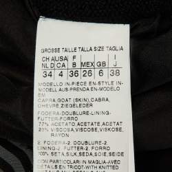 Pre Owned معطف سبورت ماكس صوف أسود بفرو تقليم مقاس صغير - سمول